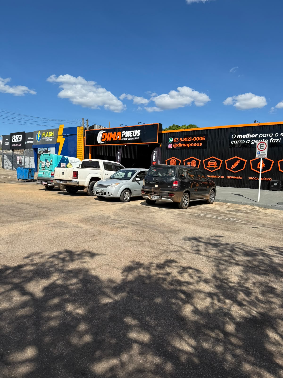 Fachada oficial e instalações Dima Pneus Palmas Tocantins